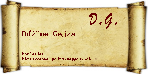 Döme Gejza névjegykártya